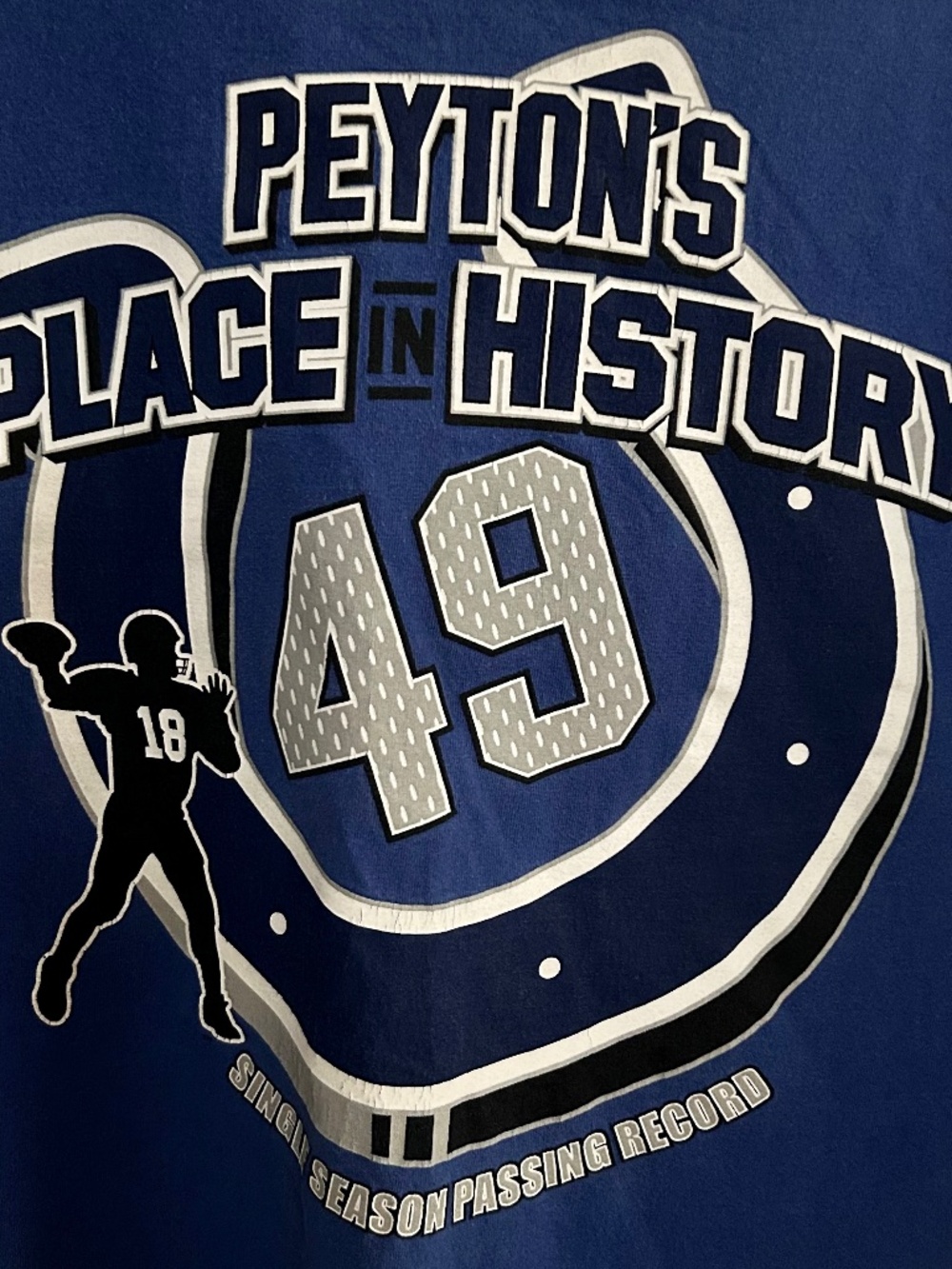 VTG NFL Men's XL Blue Peyton Manning 2004 Indianapolis Colts T-Shirt - Picture 3 of 6